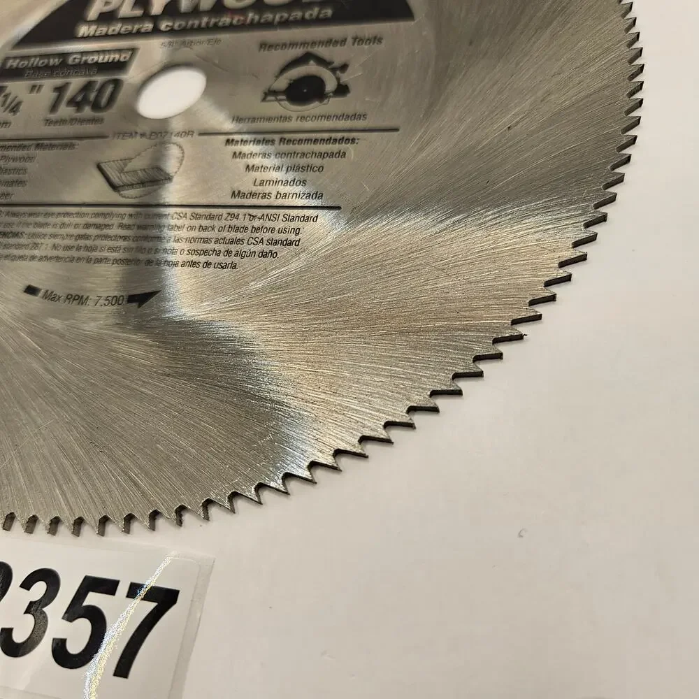 ADVANTI PROFESSIONAL 7-1/4IN 140 TOOTH PLYWOOD CIRCUAR SAW BLADE NWOB
